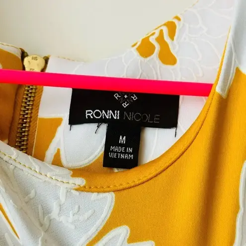 Ronni Nicole  Yellow Floral Dress Size M