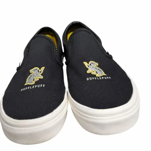 Vans x Harry Potter Shoes Womens 7.5 Black Hufflepuff Classic Slip On Streetwear