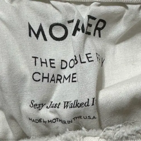 Mother Denim Women’s Size 26 Warm Ivory Double Fray Charmer Skinny Jeans White