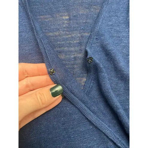 margaret o'leary Margaret O’Leary Linen Blend Crossover Tank Womens Size Medium Navy