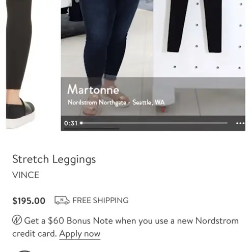 Vince  Black Tech Ponte Stretch Leggings Minimalist Sleek Pull-On Pants Sz XS