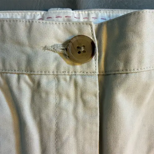 Lands' End Woman's Khaki Chino Shorts Beige Size 16 Casual Summer Tan