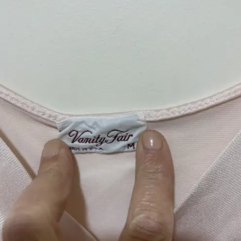 Vanity Fair Nightgown - M Pink Vintage V Neck Sleeveless Lingerie USA Made