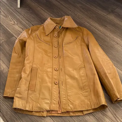 PIONEER Camel Leather western Jacket Tan Size 40