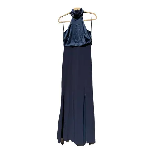 Cinq à Sept  Alexander Halter Full Length Gown Size 4 in Navy