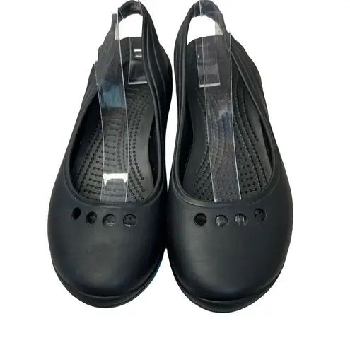 Crocs  Kadee Black Slip On Slingback Flats Comfort Shoes Women’s Size 10 Comfort