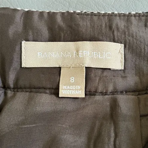 Banana Republic  Women's Wool Blend A-Line Skirt Size 8 Black Herringbone Short