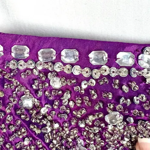 Deb Strapless Purple Jewel Hi Low Ball Gown Ruched Ruffles Size 5/6 Formal Dress