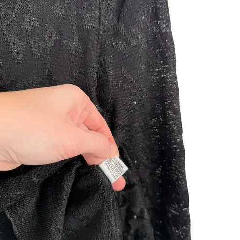 St. John Evening Black Sheer Cardigan Jacket Witchy Whimsigoth FLAW Womens 6