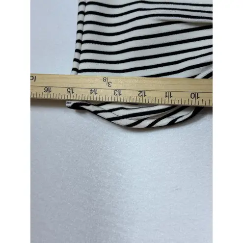 Maeve  Anthropologie Black White Ruched Striped Strapless Top Sz LG New with Tags