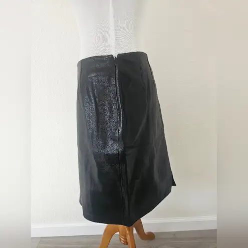 Alfani Black Leather Pencil Skirt Size 4 NWOT Genuine Leather