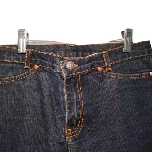 Just USA Vtg Y2K Retro 2000 Flare Jeans Juniors Size 3/28 Dark Wash Panel Detail