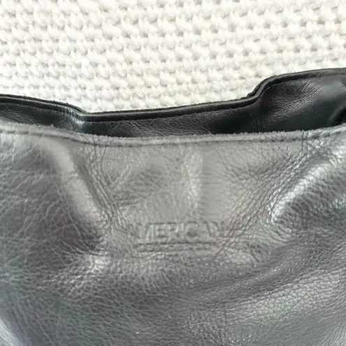 American Leather Co. Black Lenox Triple Entry Compartment Satchel Shoulder Bag