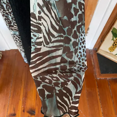 Just living Long Sheer Mixed Fabric Witchy Whimsy Goth Hooded Cardigan