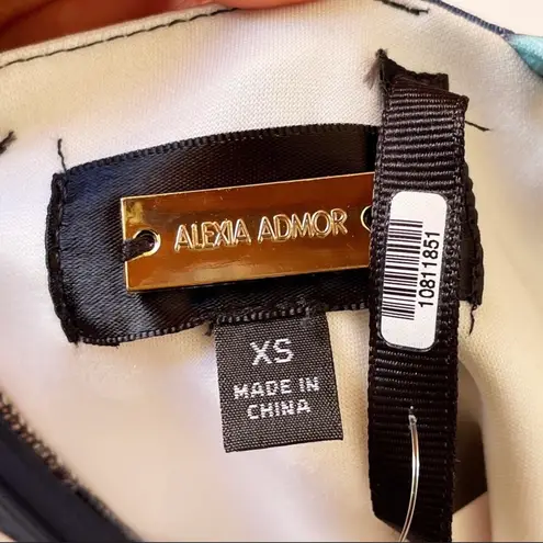 Alexia Admor women’s emerald blue floral cold shoulder dress size XS extra small