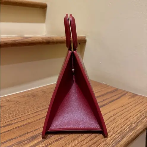 Maje NWT Embossed Croc Crocodile Leather Pyramid Handle Bag Red Strap Included - Image 3