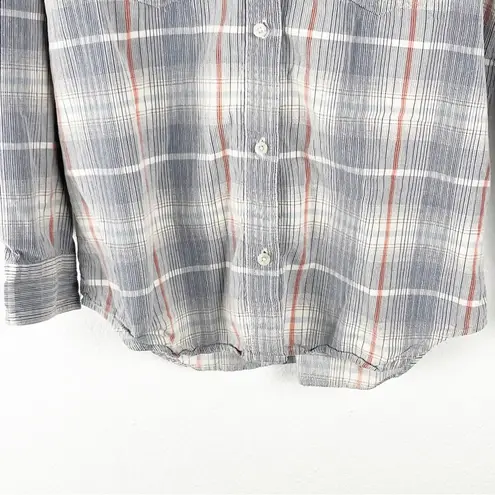 Madewell  Corduroy Classic Ex-Boyfriend Plaid Long Sleeve Shirt, Size Small