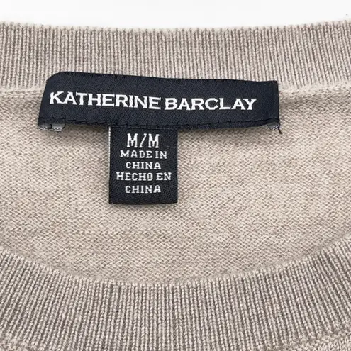 Katherine Barclay  Womens Merino Wool Sweater Size M Neutral Minimal Quiet Luxury