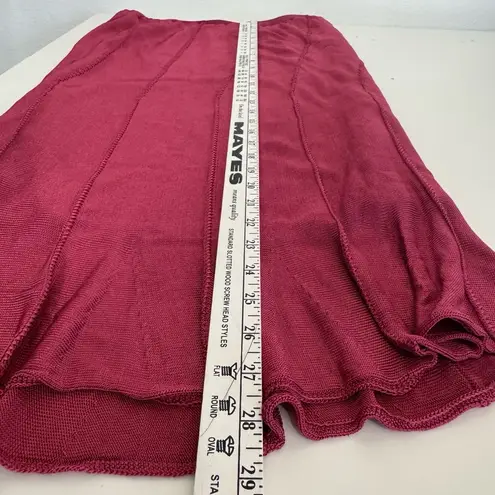 St. John Evening Vintage Knit Knee Length Skirt Deep Rose Pink Red Size 4