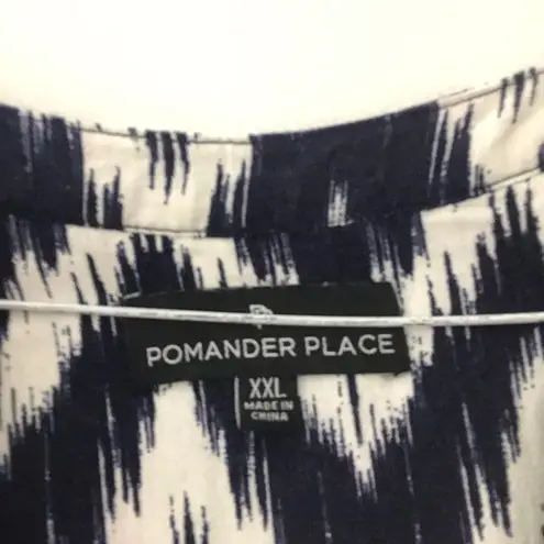 Tuckernuck Pomander Place Kenzo Dress in Navy Blue and White Ikat Size XXL