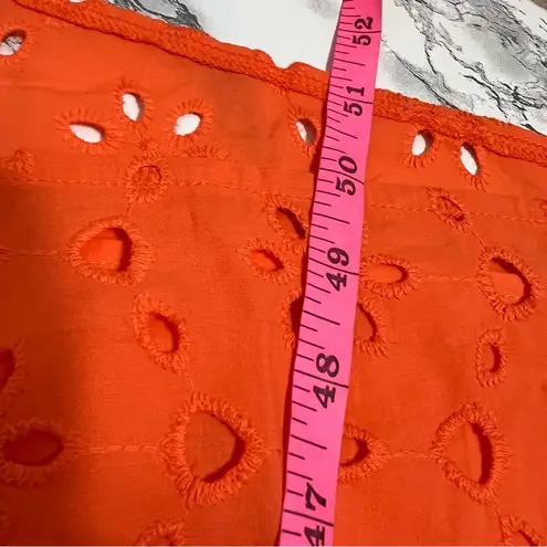 Eloquii Eyelet Tie Front Maxi Dress Sz 14 Orange