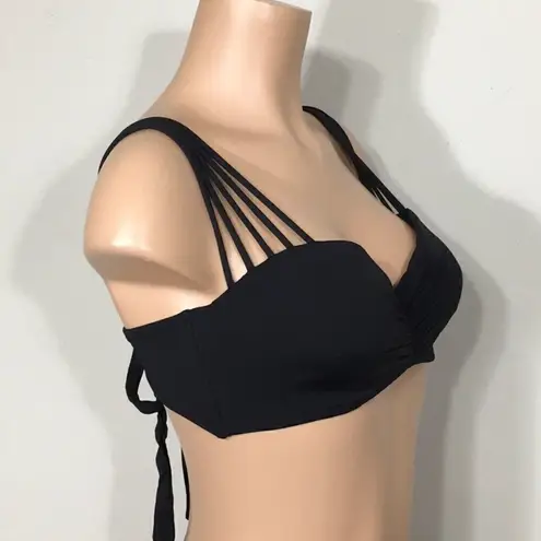 Coco reef New. adjustable multi-way black Strappy bikini top. 32/34-C