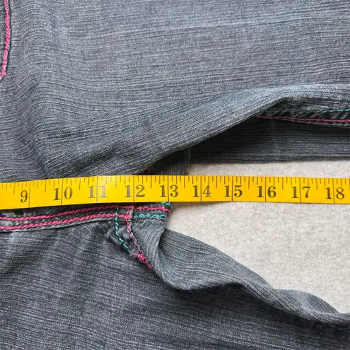 Vintage Apollo Women's Dark Blue Jeans Colorful Stitching Size 21/22 1980s