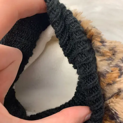 Francesca's  Brown Cheetah Print Slipper Socks