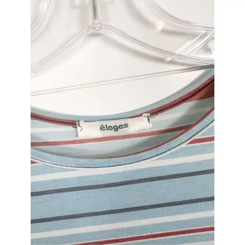 New Eloges Women's Sleeveless Striped Knit Pullover Tank Dress Multicolor Small Blue