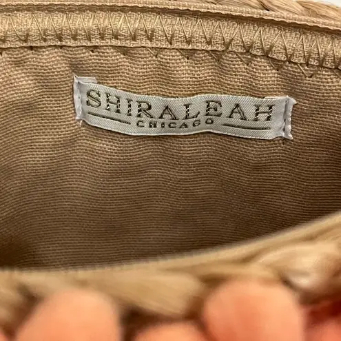 Shiraleah Aubrey Woven Straw PomPom Clutch NEW Tan