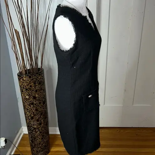 Karl Lagerfeld Black Sleeveless V-Neck Sheath Dress