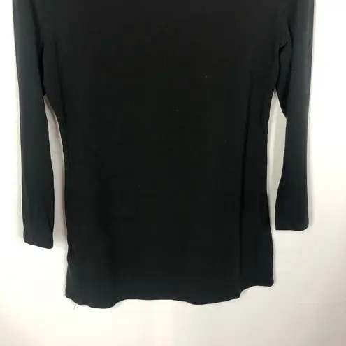 Cut Loose Black 3/4 Raglan Sleeve Round Neck Top S