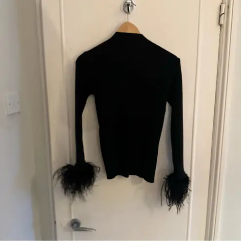 Black Fitted Embellished Blouse Size L