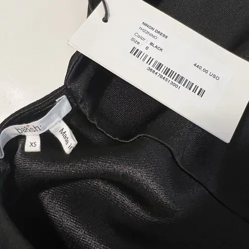 Ba&sh NEW Sz XS Ninon Satin Midi Slip Dress Open Back Cut Out Black