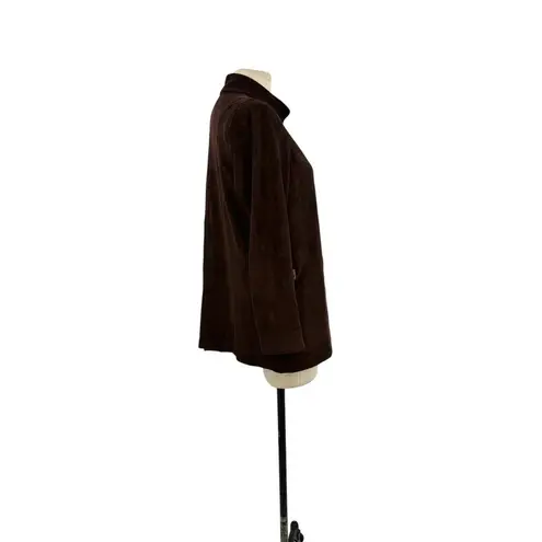 Gretchen Scott Chocolate Brown Faux Suede Gold Lock Jacket Size XS