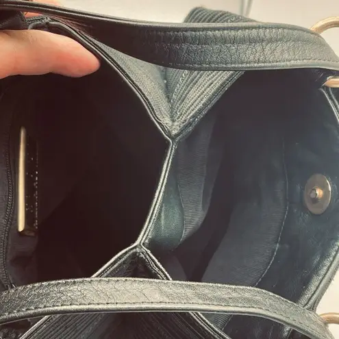 Vintage Americana by Sharif black bucket bag. Repaired handles.