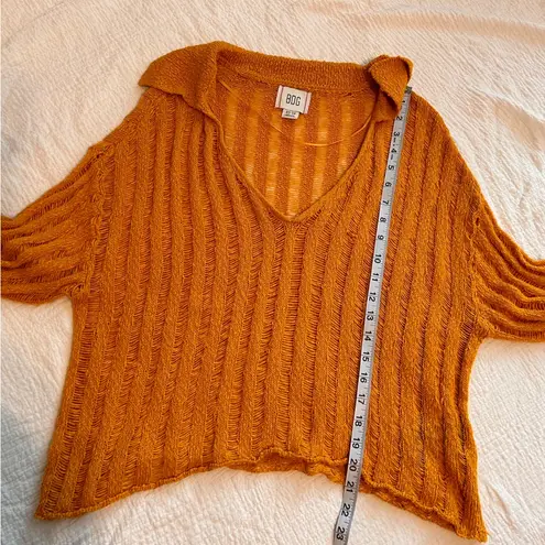 BDG  Everett Textured Polo Sweater in Mustard size Extra Small Yellow Orange