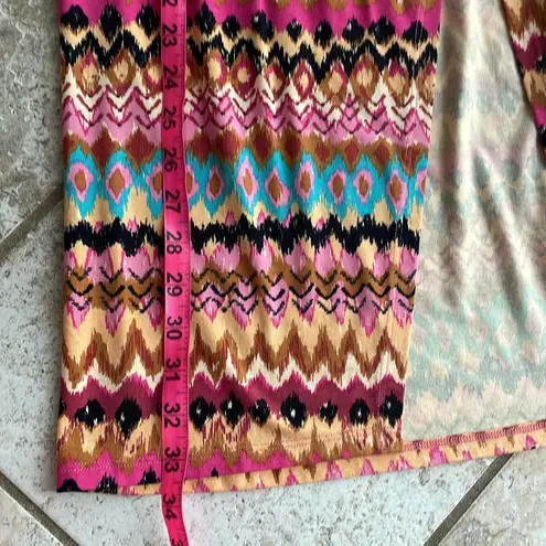 BODEN Side Split Jersey Midi Skirt Multi Textured Ikat Pink Size 8