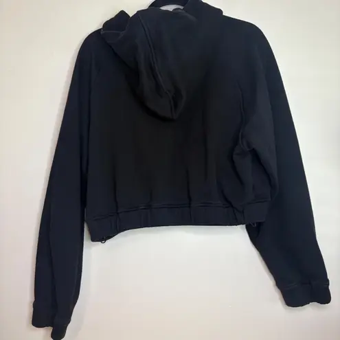 Hidden Cult Black Embroidered Zip Hoodie XXL Gothic Crop 100% Cotton Streetwear