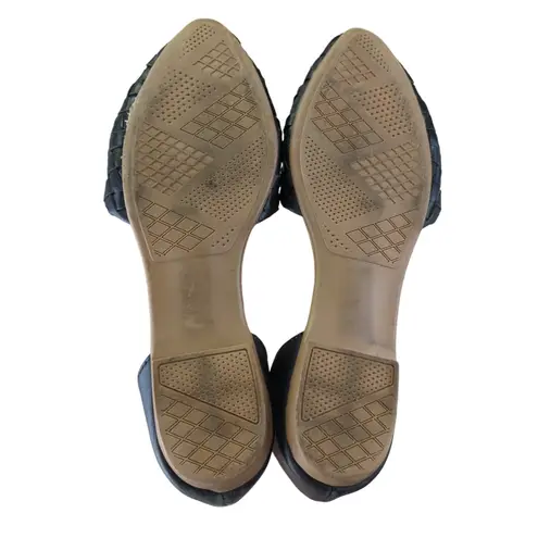 Womens Huarache Sandals Flats Black Woven Leather D'Orsay Ballet Shoes Size 7