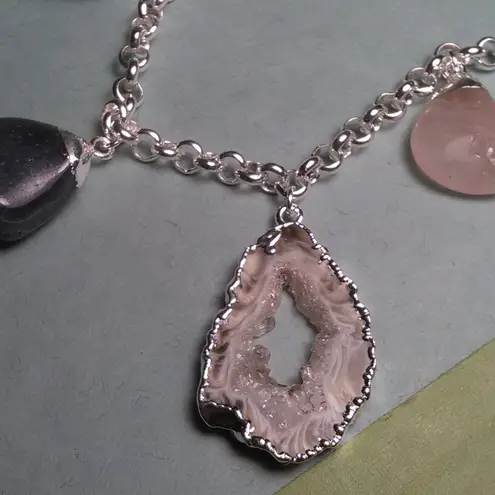 Crazy Lace Agate Brass Bracelet