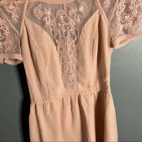 Urban Outfitters UO kimchi blue pink lace sheer chiffon dress