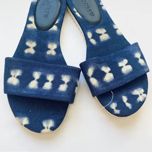 J.Crew tie-dye blue flat sandals