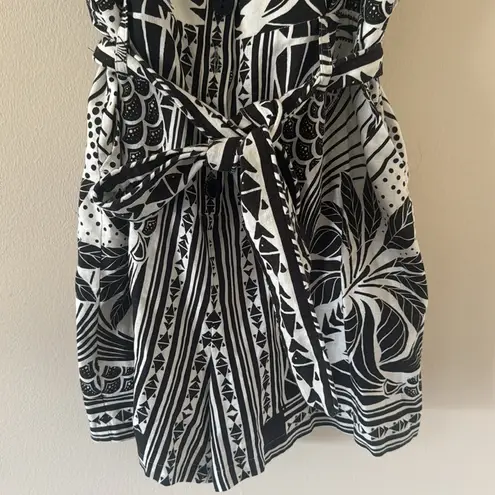 Farm Rio Off-White Monochrome Elegance Scarf Lenzing Romper, Size Medium, $190