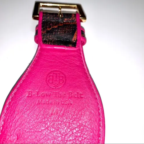 B-low the Belt NEW  Wide Leather belt with pink piping