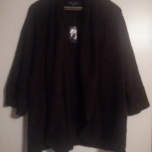 Karen Scott NWT Woman Draped Cardigan Size 2X Espresso Brown - Image 2
