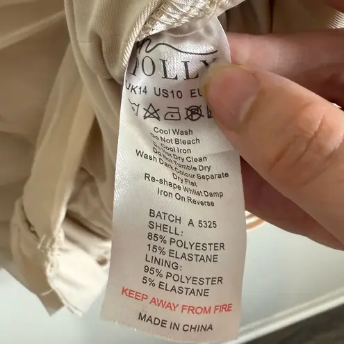 Oh Polly NWT  Calista Nude Ruched Long Sleeve Mini Dress Size 10