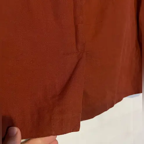 United Colors Of Benetton 100% Linen Skirt Rust IT 46 (US 10) EUC