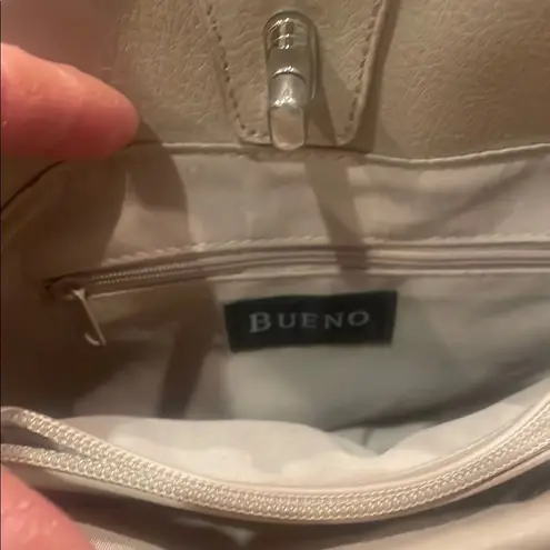 Bueno Elegant Beige Leather Shoulder Bag