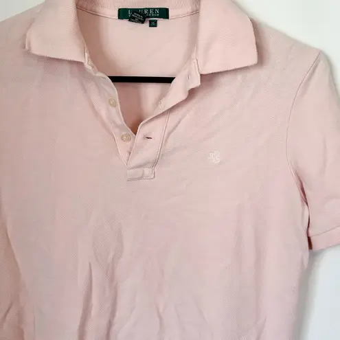 Ralph Lauren Lauren  Light Peach Pink Cotton Polo Shirt - Size: Extra Small